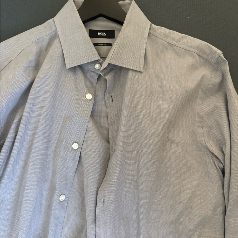 Boss Men's Classic Light Gray Dress Shirt